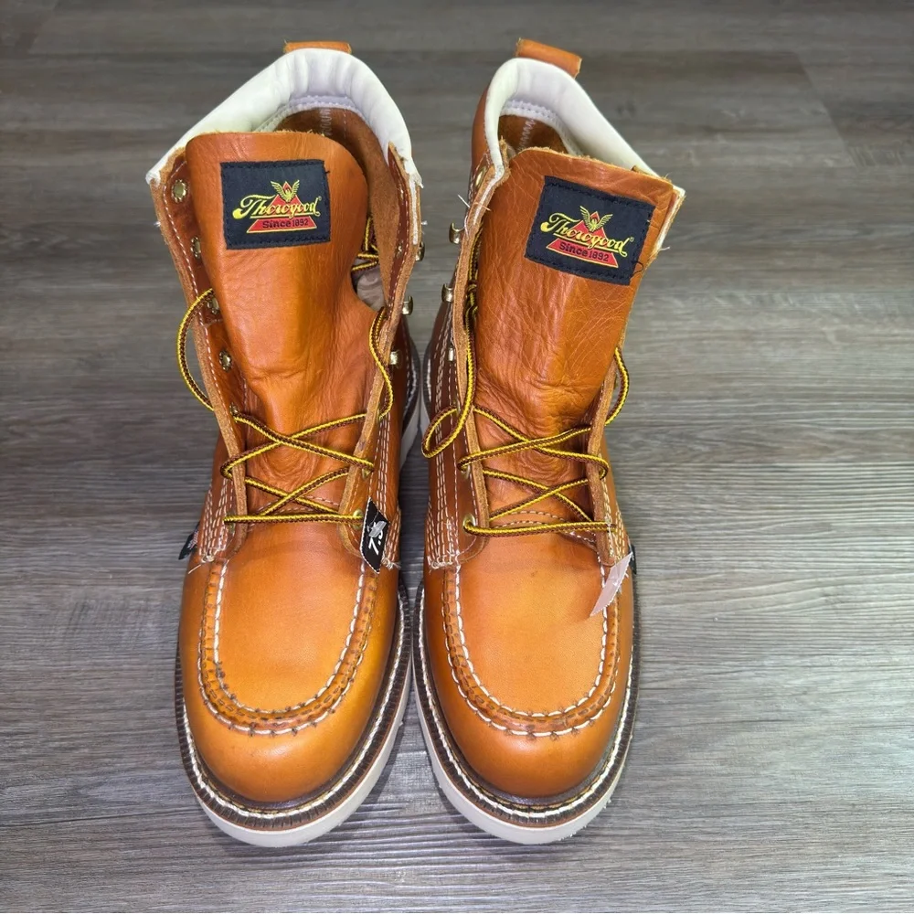 Thorogood American Heritage 6” Tobacco Moc Toe Leather Lace Up Boots